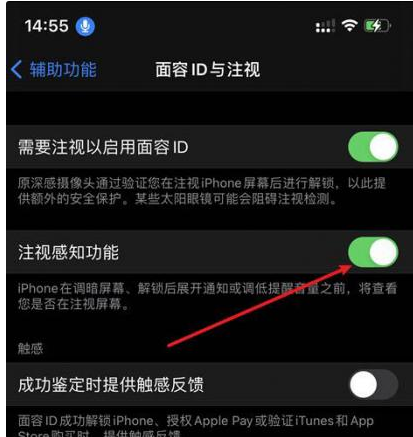 晴隆苹果14维修网点分享iPhone14注视感知功能有什么用 